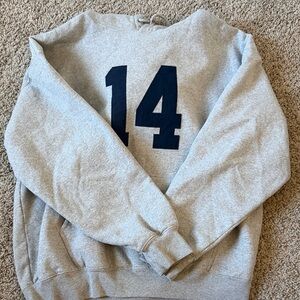 Brandy Melville Gray Sweatshirt with Navy Print